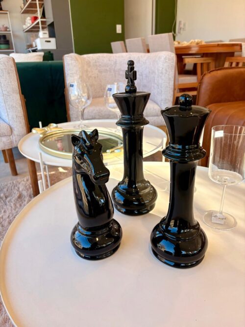 Set x3 piezas de ajedrez cerámica grande