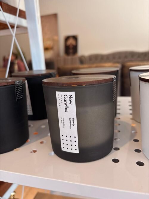 Velas de soja recipiente negro